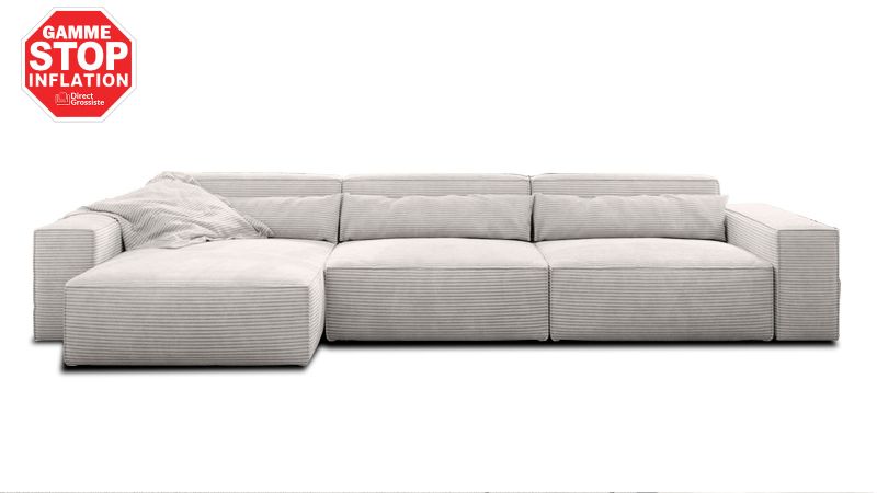 Canapé SABLET XL BIS ultra moelleux méridienne à gauche - GAMME OFFRE SPECIALE