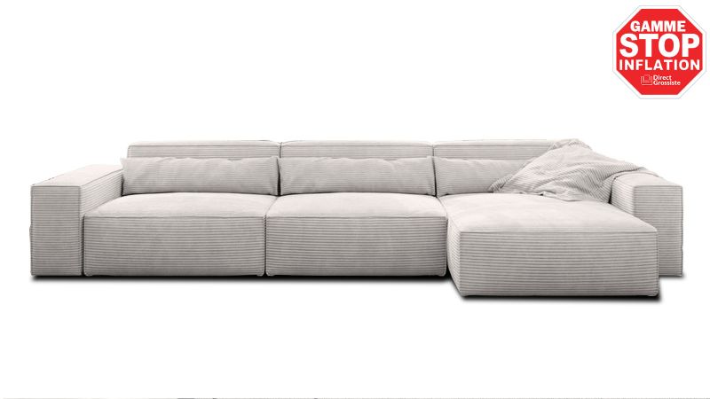 Canapé SABLET XL BIS ultra moelleux méridienne à droite - GAMMEOFFRE SPECIALE