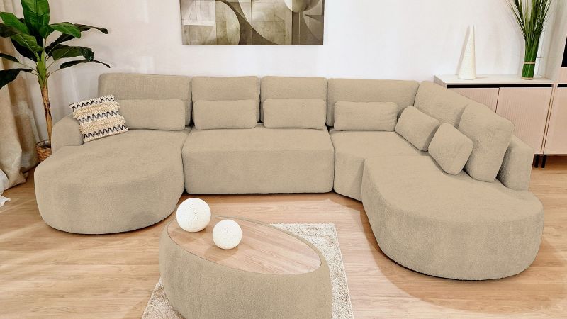 Canapé SAINT-GILLES Panoramique convertible méridienne gauche droit - angle à droite