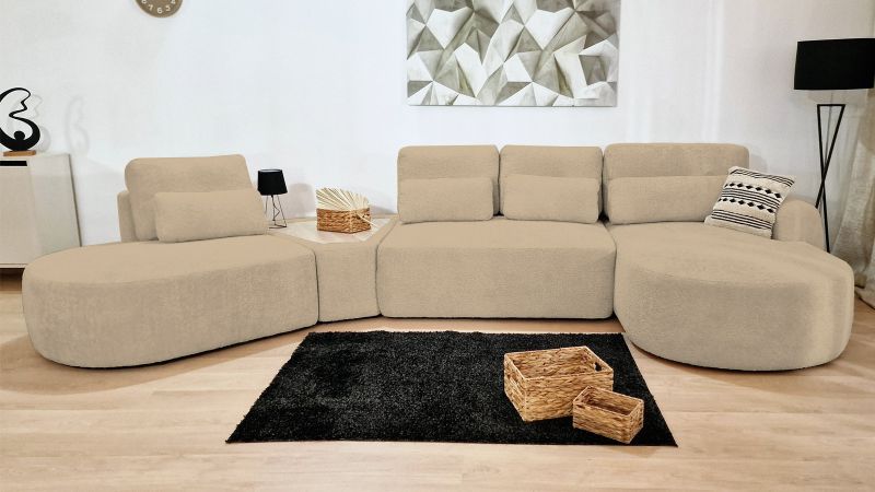 Canapé SAINT-GILLES Panoramique convertible méridienne gauche 45° - méridienne droite droit