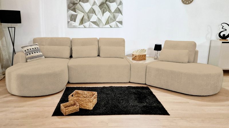 Canapé SAINT-GILLES Panoramique convertible méridienne gauche droit - méridienne à droite 45°