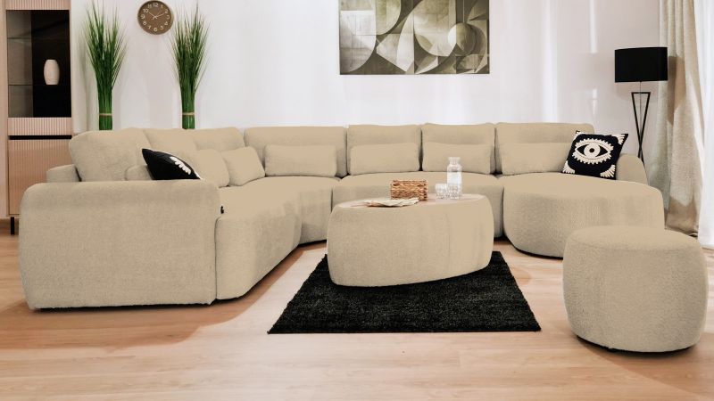 Canapé SAINT-GILLES Panoramique convertible angle gauche terminal - méridienne droite droit