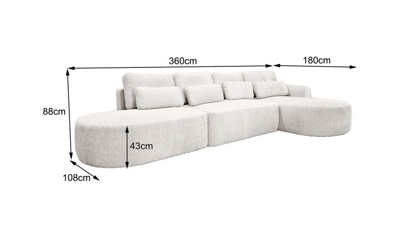 Canapé SAINT-GILLES XL convertible méridienne à droite