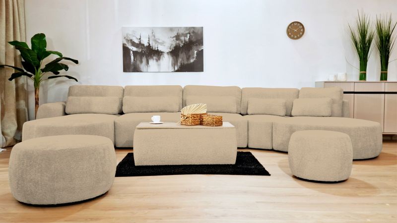 Canapé SAINT-GILLES Panoramique XL convertible méridienne gauche 45° - méridienne droite droit