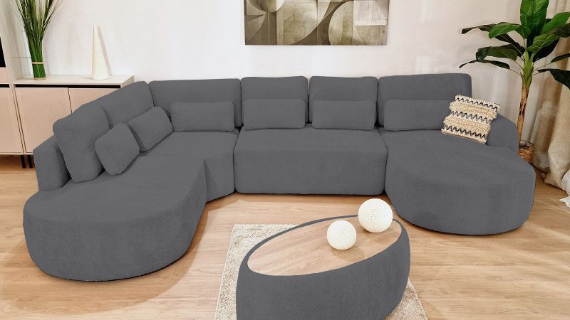 Canapé SAINT-GILLES Panoramique convertible angle gauche - méridienne droite droit