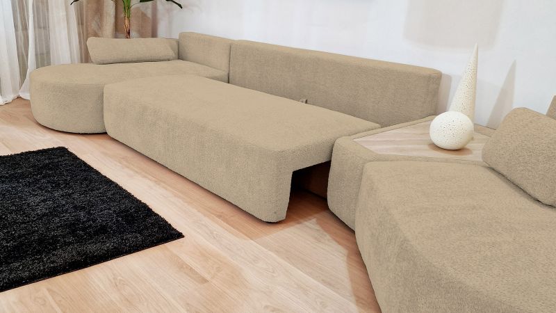 Canapé SAINT-GILLES Panoramique XXL BAR convertible méridienne gauche droit - méridienne droite 45°