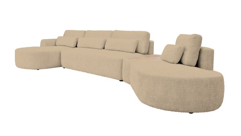 Canapé SAINT-GILLES Panoramique XXL BAR convertible méridienne gauche droit - méridienne droite 45°