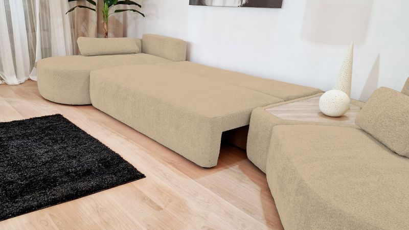 Canapé SAINT-GILLES Panoramique XXL BAR convertible méridienne gauche droit - méridienne droite 45°