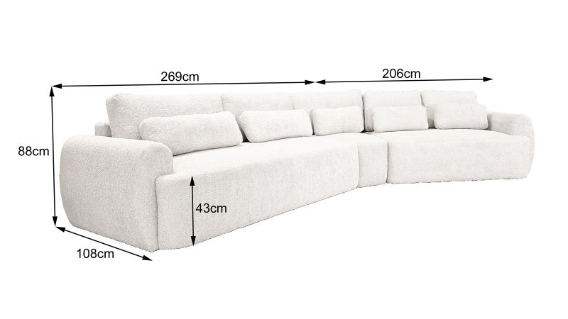 Canapé SAINT-GILLES convertible méridienne 45° à droite