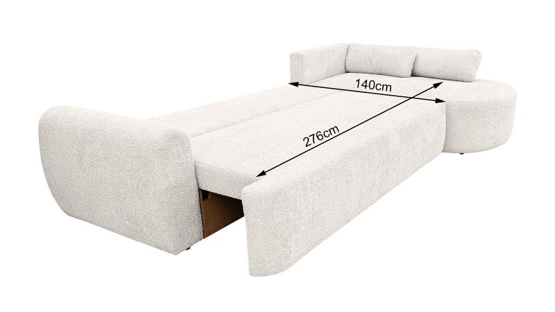 Canapé SAINT-GILLES XL angle convertible coffre méridienne à gauche
