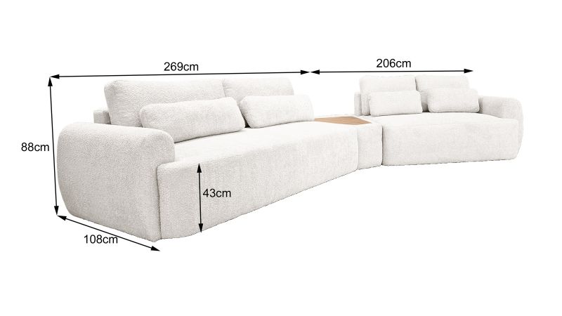 Canapé SAINT-GILLES Terminal convertible BAR angle 45° à droite