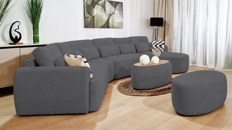 Canapé SAINT-GILLES XL convertible angle terminal gauche 45° - méridienne à droite