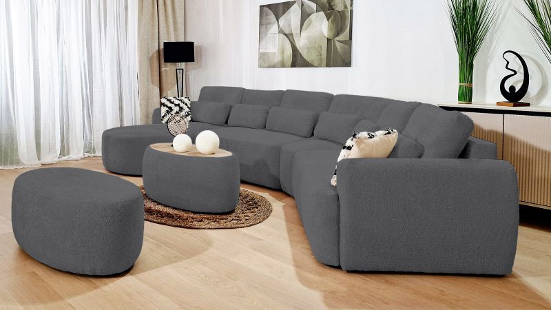 Canapé SAINT-GILLES XL convertible méridienne à gauche - angle terminal droite 45°