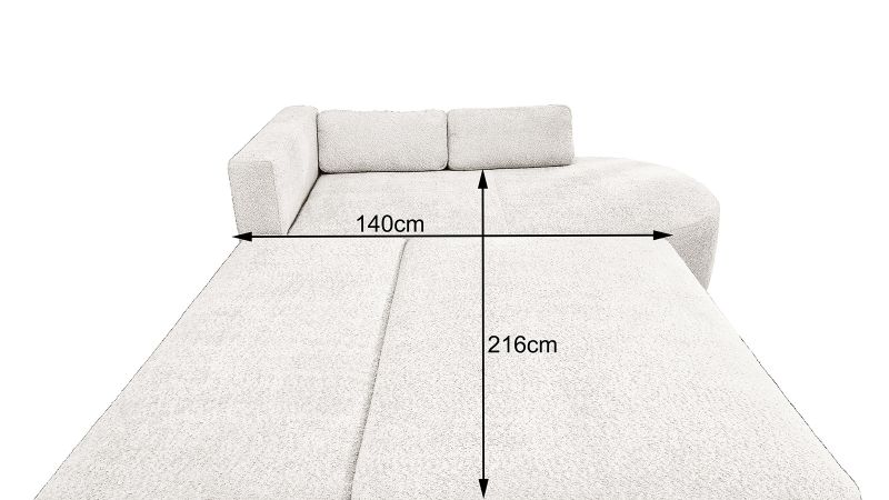 Canapé SAINT-GILLES XL convertible méridienne à gauche - angle terminal droite 45°