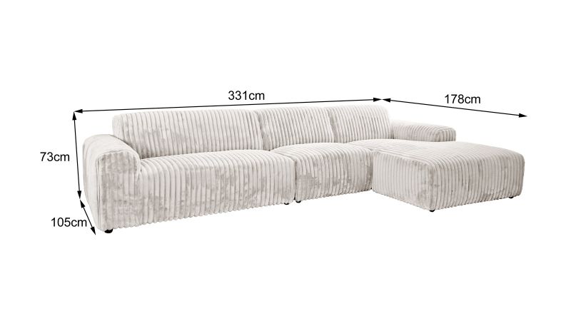 Canapé LEDENON XL méridienne à droite