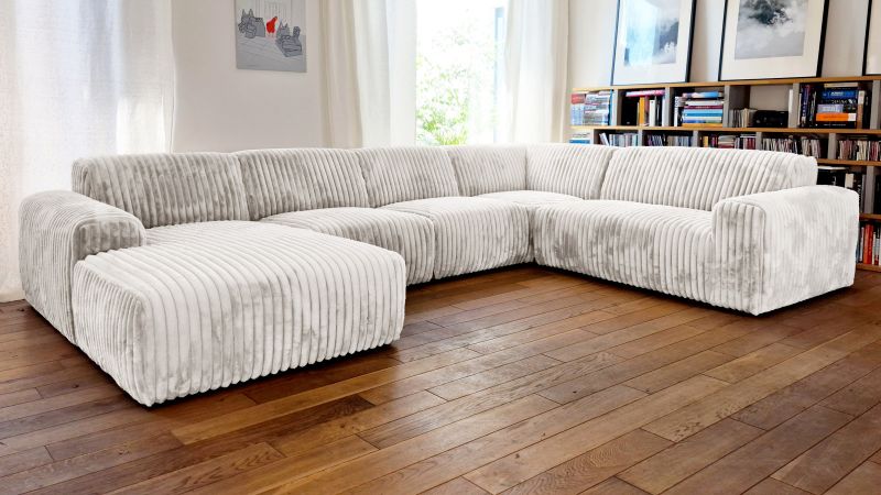 Canapé LEDENON Panoramique méridienne à gauche angle terminal à droite