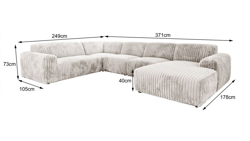 Canapé LEDENON Panoramique méridienne à gauche angle terminal à droite