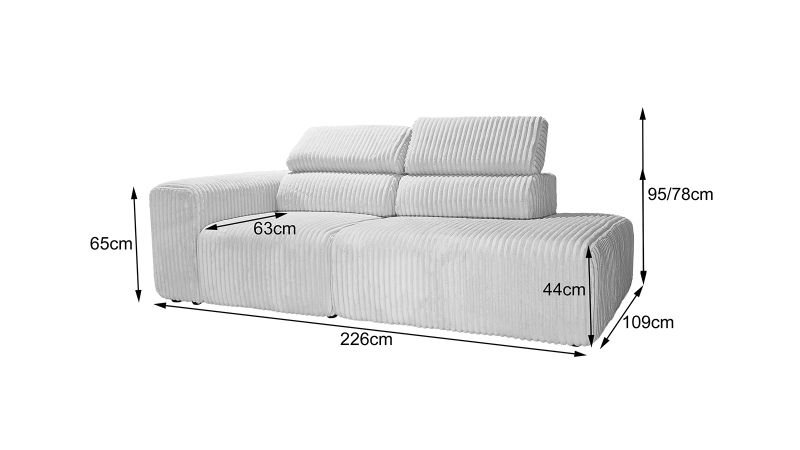 Canapé COMBAS 2 places ouvert à droite