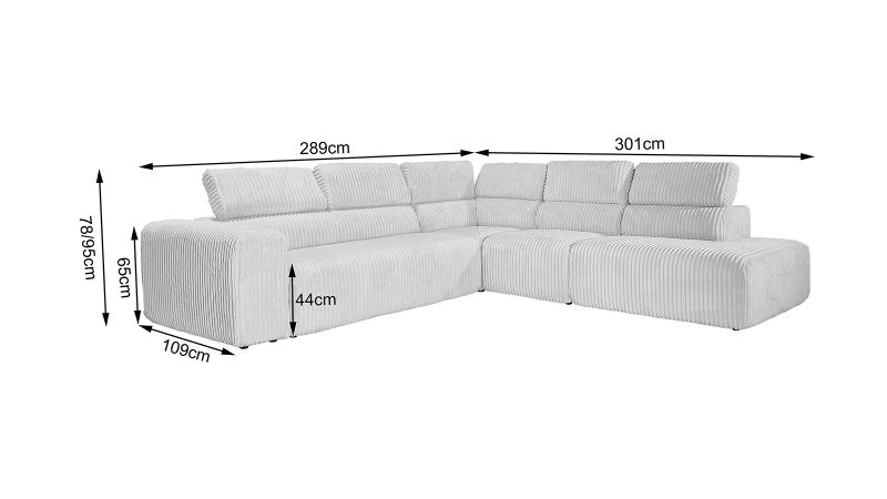 Canapé COMBAS XL angle terminal ouvert à gauche