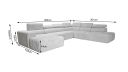 Canapé panoramique COMBAS XL angle ouvert à gauche et méridienne à droite