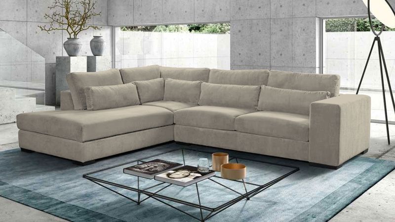 Canapé CALMETTE angle à gauche avec coussins - GAMME OFFRE SPECIALE