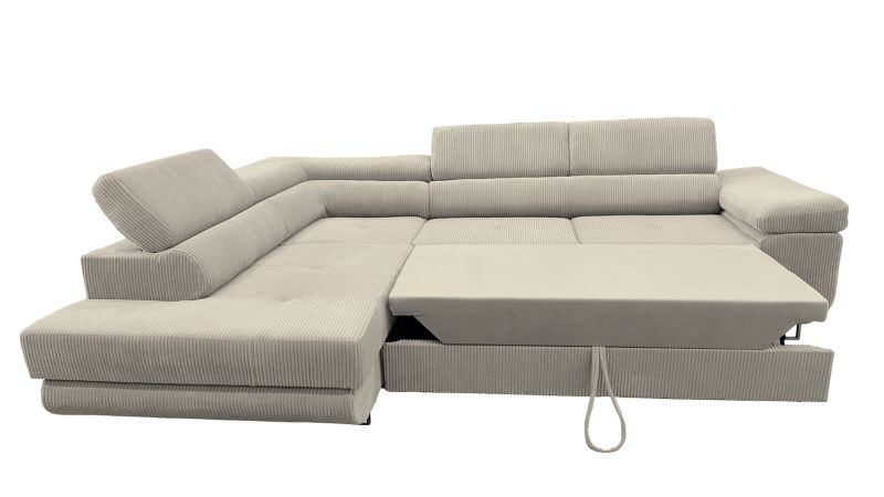 Canapé angle à gauche RAMATUELLE BIS convertible avec coffre et têtières réglables - GAMME OFFRE SPECIALE