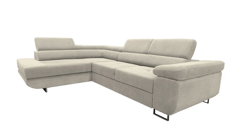 Canapé angle à gauche RAMATUELLE BIS convertible avec coffre et têtières réglables - GAMME OFFRE SPECIALE