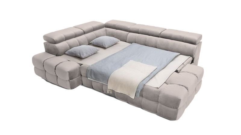 Canapé ANDUZE BIS convertible avec coffre et têtières réglables angle à droite - GAMME OFFRE SPECIALE