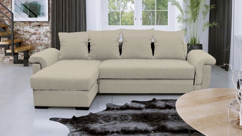 Canapé angle réversible MARSEILLE BIS convertible avec coussins et coffre - GAMME OFFRE SPECIALE