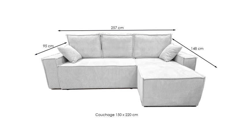 Canapé méridienne à gauche ISTRES MINI BIS convertible - GAMME OFFRE SPECIALE