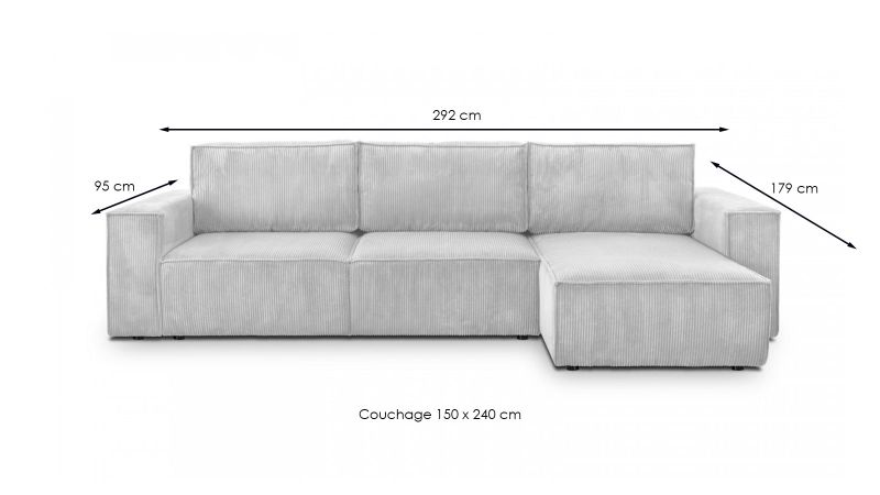 Canapé méridienne à droite ISTRES BIS convertible - GAMME OFFRE SPECIALE