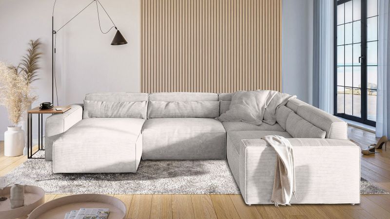 Canapé SABLET XL BIS ultra moelleux panoramique méridienne à gauche - GAMME OFFRE SPECIALE