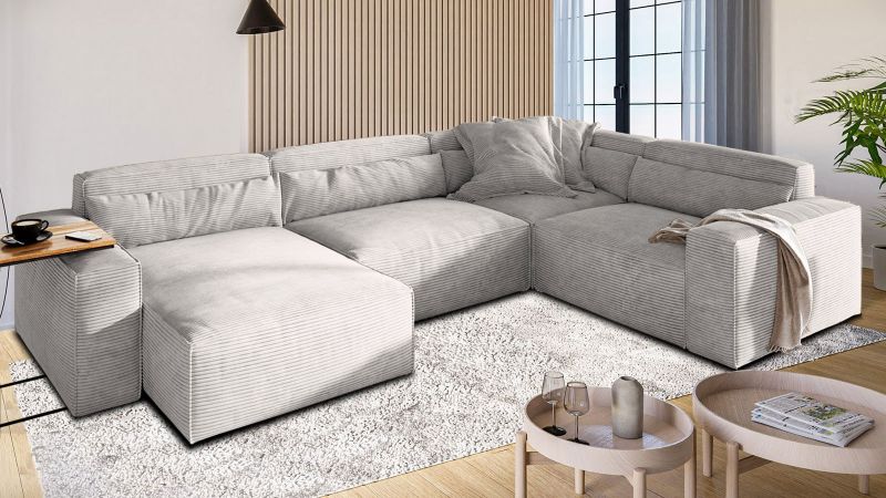 Canapé SABLET XL BIS ultra moelleux panoramique méridienne à gauche - GAMME OFFRE SPECIALE