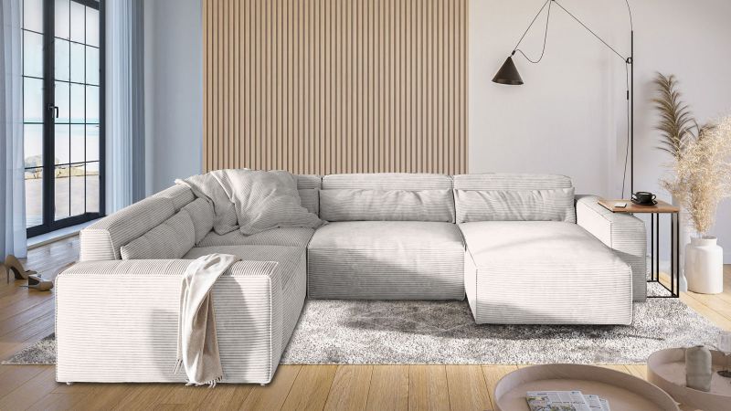 Canapé SABLET XL BIS ultra moelleux panoramique méridienne à droite - GAMME OFFRE SPECIALE