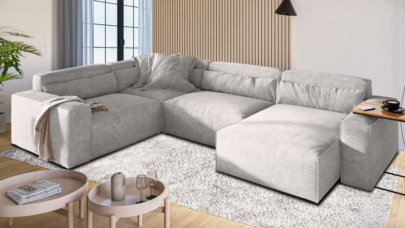 Canapé SABLET XL BIS ultra moelleux panoramique méridienne à droite - GAMME OFFRE SPECIALE