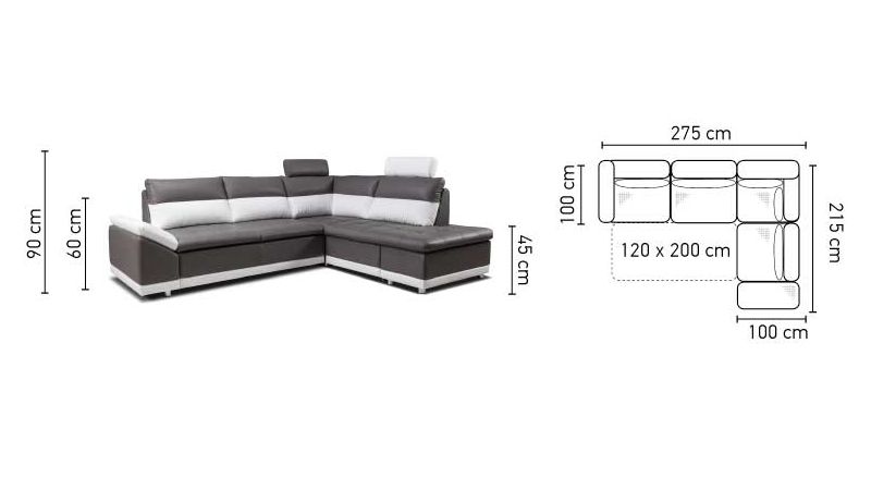 MAZAN Canapé lit d'angle confort