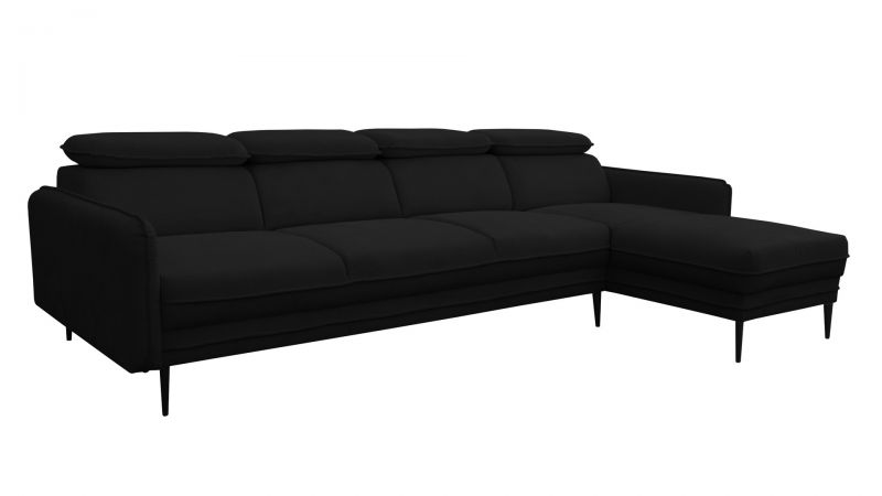 Canapé d'angle JUVIGNAC XL méridienne à droite noir