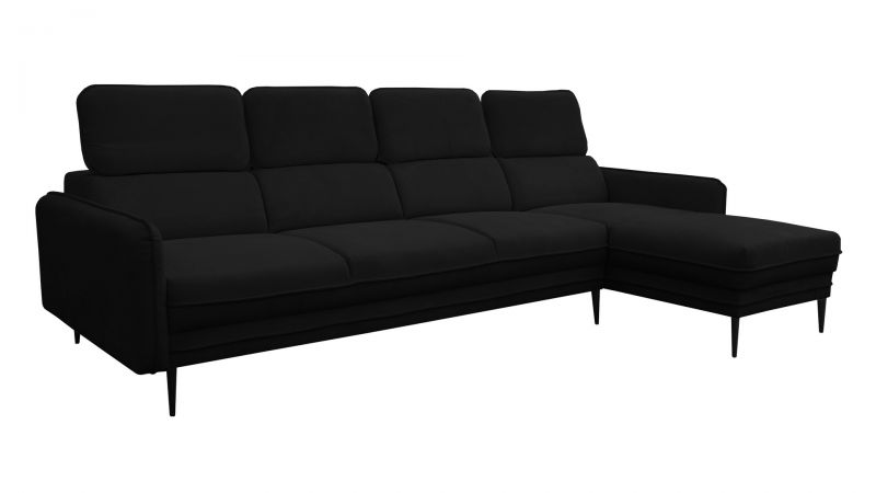 Canapé d'angle à droite JUVIGNAC XL noir