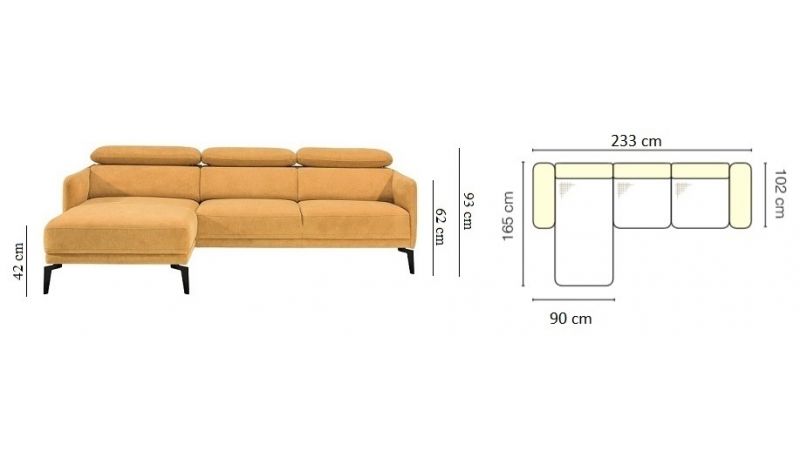 SAINT-AMBROIX Canapé d'angle confort camel